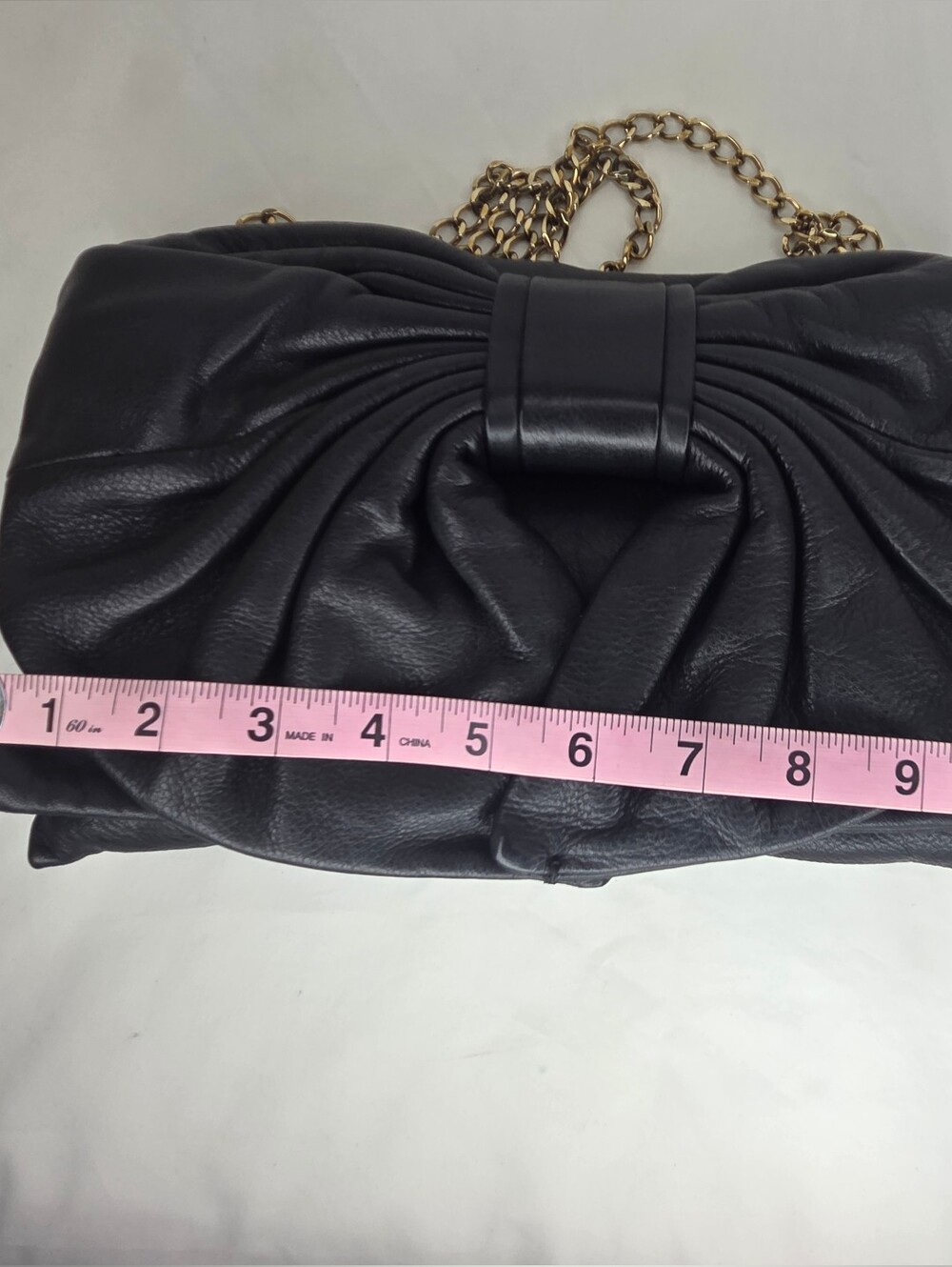 Red Valentino Black Bow-Detail Leather Crossbody/Clutch Bag - Picture 12 of 13